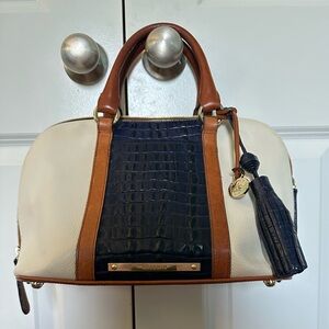 Brahmin tri color crocodile pattern handbag